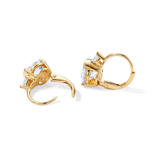 D'Joy Moissanit Ohrringe, 925 Silber 750 Gelbgold Vermeil - 4,06 ct.