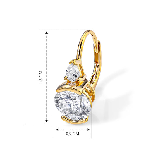 D'Joy Moissanit Ohrringe, 925 Silber 750 Gelbgold Vermeil - 4,06 ct.