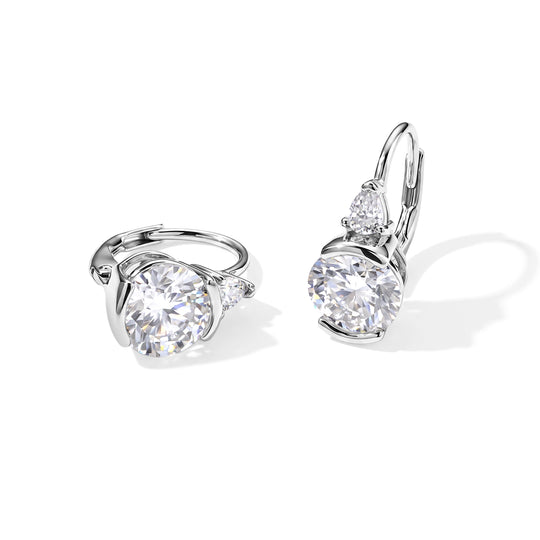 D'Joy Moissanit Ohrringe 925 Silber 750 Gelbgold vermeil ca. 4,06 ct.