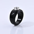 D'Joy Schwarze Jade, Moissanit Ring 925 Silber Rhodiniert (Größe 16.00) (10-15 Werktage Lieferzeit) ca. 29.00 ct