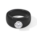 D'Joy Schwarze Jade, Moissanit Ring 925 Silber Rhodiniert (Größe 16.00) (10-15 Werktage Lieferzeit) ca. 29.00 ct