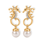 GP - Süßwasser Perle (8 mm), Weißer Zirkon Ohrringe 925 Silber 750 Gelbgold vermeil