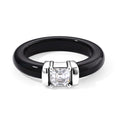 D'Joy Schwarze Jade, Moissanit Ring 925 Silber Rhodiniert (Größe 18.00) ca. 10,15 ct