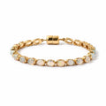 D'Joy AA Natürlicher, äthiopischer Welo Opal Armband ca. 18 cm 925 Silber 750 Gelbgold vermeil ca. 6.87 ct