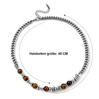 Gelbes Tigerauge Halskette ca. 45 cm 316L Edelstahl ca. 22,50 ct.