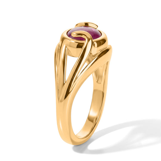 EverTrue afrikanischer Rubin (Fissure gefüllt) Ring, Bronze mit Gelbgold E-Beschichtung - 3,95 ct.