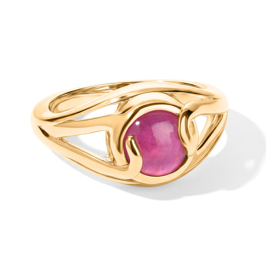 EverTrue afrikanischer Rubin (Fissure gefüllt) Ring, Bronze mit Gelbgold E-Beschichtung - 3,95 ct.