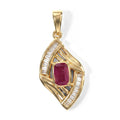 EVER TRUE AA Afrikanischer Rubin (Fissure gefüllt), Moissanit Anhänger Reine Bronze ca. 0.98 ct