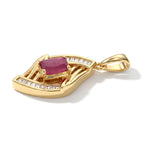 EVER TRUE AA Afrikanischer Rubin (Fissure gefüllt), Moissanit Anhänger Reine Bronze ca. 0.98 ct