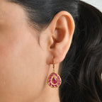 EverTrue AAA afrikanische Rubin (Fissure gefüllt) Ohrringe, Bronze mit Gelbgold E-Beschichtung - 4,44 ct.