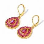 EverTrue AAA afrikanische Rubin (Fissure gefüllt) Ohrringe, Bronze mit Gelbgold E-Beschichtung - 4,44 ct.