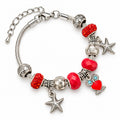 Roter Kristall Armband ca. 19 cm aus nickelfreiem Messing