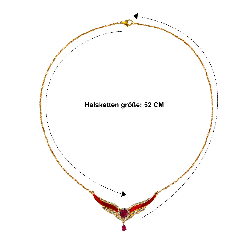 EVER TRUE AAA Afrikanischer Rubin (Fissure gefüllt) Halskette ca. 50 cm Reine Bronze ca. 3,90 ct.