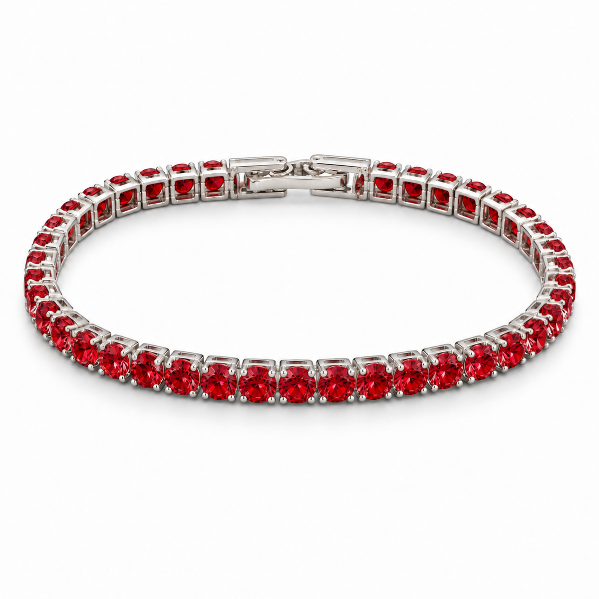 Roter Zirkonia Armband ca. 19 cm Nickelfreies Messing