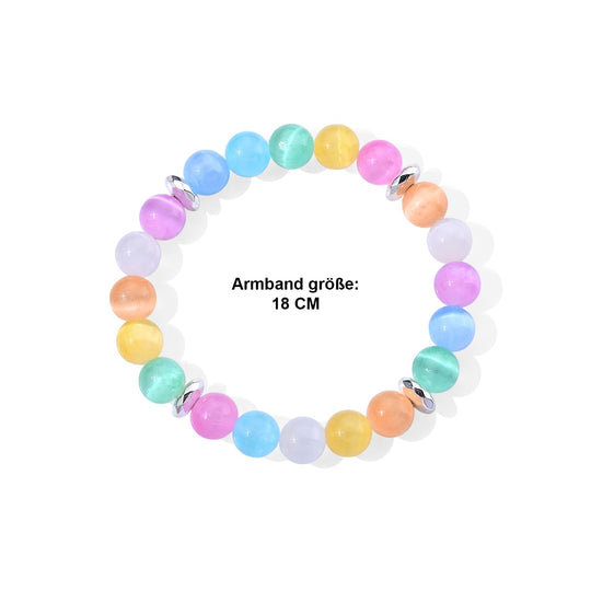 Mehrfarbiges marokkanisches Selenit und Hämatit 18cm Armband - 30,50 ct.