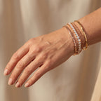 Weißer Zirkonia Armband ca. 19 cm Nickelfreies Messing, Rosefarben