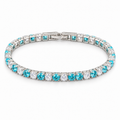 Blauer Zirkonia Armband ca. 19 cm Nickelfreies Messing