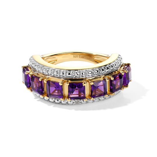EVER TRUE Roter Granat, Lab Grown Diamant Ring Reine Bronze (Größe 16.00) ca. 3,10 ct