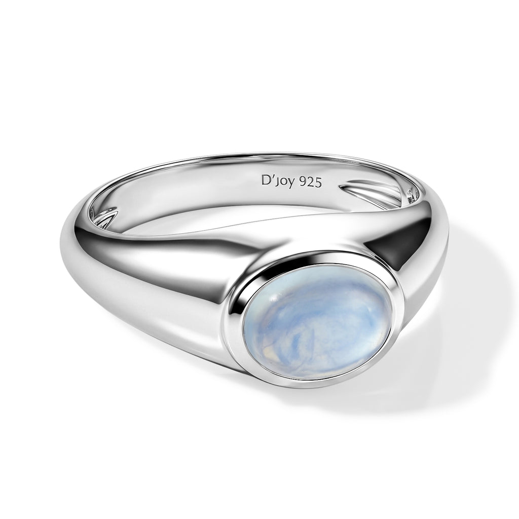 D'Joy Milchiger Aquamarin Ring 925 Silber Rhodiniert (Größe 19.00) ca. 2,20 ct