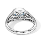 D'Joy Milchiger Aquamarin Ring 925 Silber Rhodiniert (Größe 19.00) ca. 2,20 ct