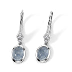 EVER TRUE Milchiger Aquamarin, Weißer Zirkon Ohrringe Reine Bronze ca. 2,94 ct.