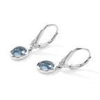 EVER TRUE Milchiger Aquamarin, Weißer Zirkon Ohrringe Reine Bronze ca. 2,94 ct.