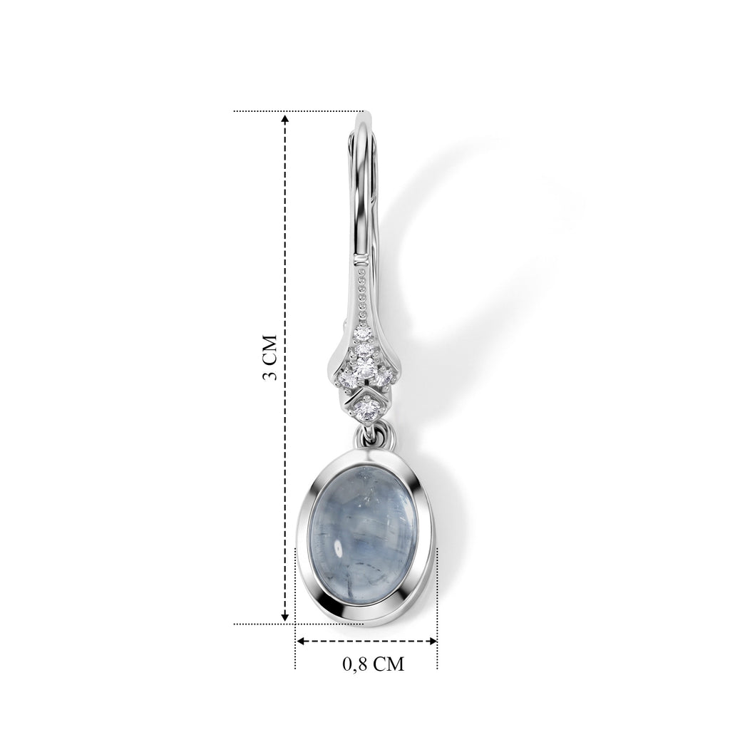 EVER TRUE Milchiger Aquamarin, Weißer Zirkon Ohrringe Reine Bronze ca. 2,94 ct.