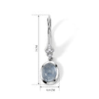 EVER TRUE Milchiger Aquamarin, Weißer Zirkon Ohrringe Reine Bronze ca. 2,94 ct.