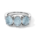 EverTrue milchiger Aquamarin und Diamant Ring (Größe 21.00), Bronze mit Platin E-Beschichtung - 2,85 ct.