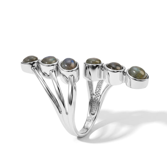EVER TRUE AAA Labradorit Ring 316L Edelstahl (Größe 20.00) ca. 5,24 ct