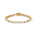 D'Joy AA Natürlicher, äthiopischer Welo Opal Armband ca. 19 cm 925 Silber 750 Gelbgold vermeil ca. 11,00 ct.