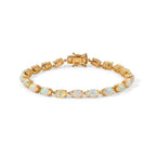 D'Joy AA Natürlicher, äthiopischer Welo Opal Armband ca. 19 cm 925 Silber 750 Gelbgold vermeil ca. 11,00 ct.