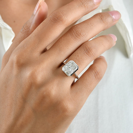 D'Joy Moissanit Ring 925 Silber Rhodiniert (Größe 17.00) ca. 5,10 ct