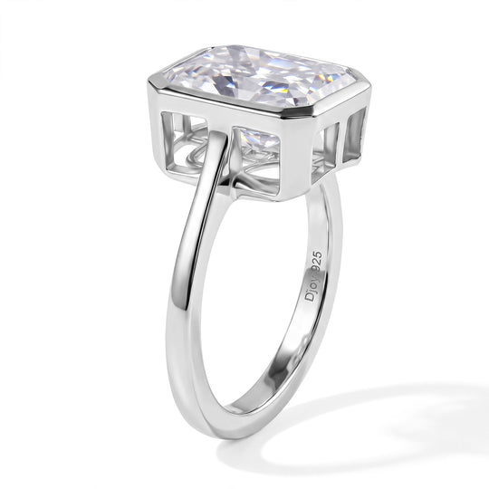 D'Joy Moissanit Ring 925 Silber Rhodiniert (Größe 17.00) ca. 5,10 ct