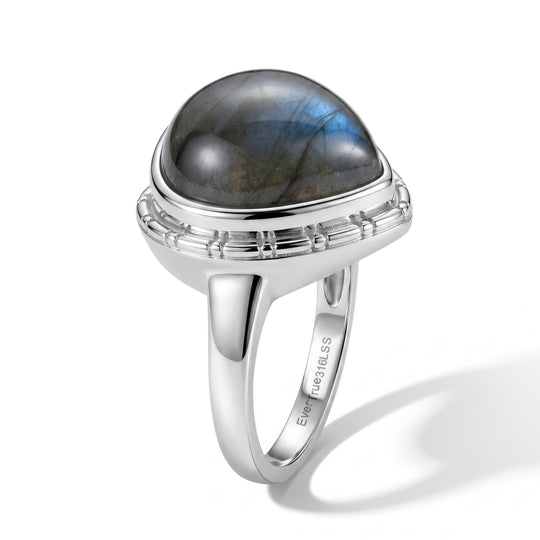 EVER TRUE AAA Labradorit Ring 316L Edelstahl (Größe 20.00) ca. 11,47 ct
