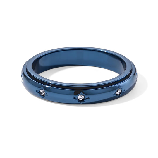 Weißer Zirkonia Spinning-Ring 316L Edelstahl (Größe 19.00)
