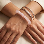 Rosenquarz Armband Flexibel  18 cm ca. 165,00 ct.