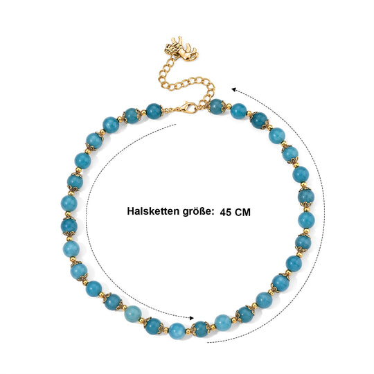 Mehrfarbiger Achat Halskette ca. 45 cm Reine Legierung Goldton ca. 240.00 ct