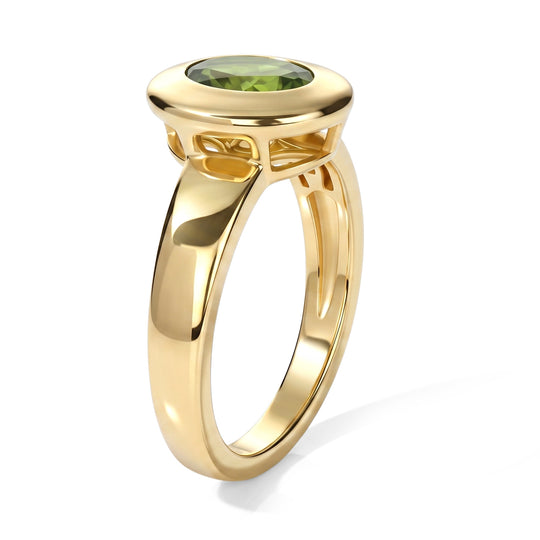 D'Joy Peridot Arizona Ring 925 Silber 750 Gelbgold vermeil (Größe 18.00) ca. 0,89 ct