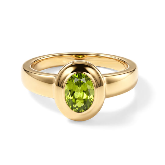 D'Joy Arizona Peridot Ring 925 Silber 750 Gelbgold vermeil (Größe 21.00) ca. 0.89 ct