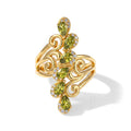 EVER TRUE Peridot Arizona, Weißer Zirkon Ring Reine Bronze (Größe 17.00) ca. 1,65 ct