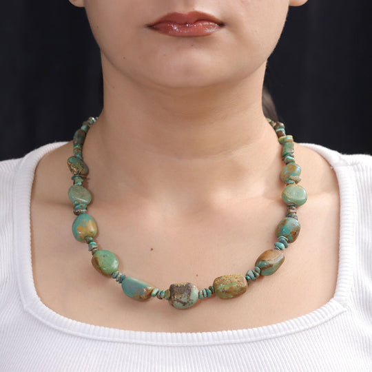 EVER TRUE Türkis Halskette ca. 50 cm Nickelfreies Messing Platiniert ca. 320.00 ct