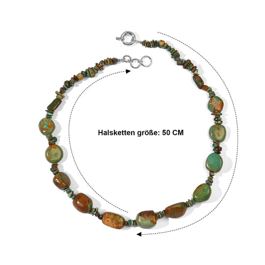 EVER TRUE Türkis Halskette ca. 50 cm Nickelfreies Messing Platiniert ca. 320.00 ct