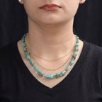 EVER TRUE Türkis Halskette ca. 50 cm Nickelfreies Messing Platiniert ca. 240,00 ct.