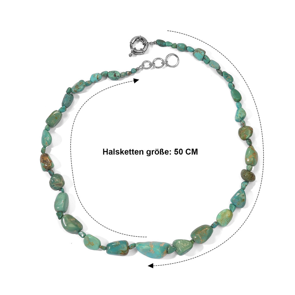 EVER TRUE Türkis Halskette ca. 50 cm Nickelfreies Messing Platiniert ca. 240,00 ct.