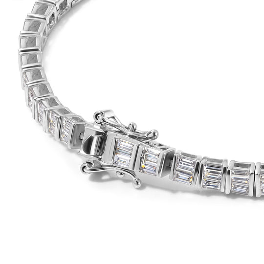 LUXURIANT SGL zertifizierter SI-GH Labor Diamant 19cm Armband, 925 Silber 750 Gelbgold Vermeil - 5 ct.