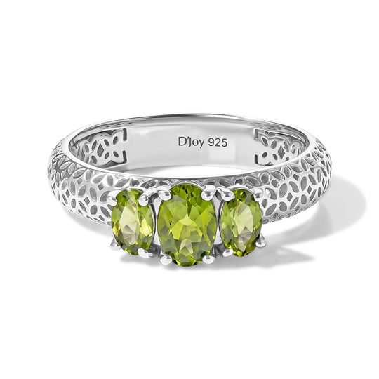D'Joy Arizona Peridot Ring 925 Silber Rhodiniert (Größe 21.00) ca. 0.97 ct