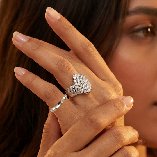 LUXURIANT SI-GH Labor Diamant Ring, 925 Silber rhodiniert - 3 ct.