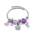 Lila Kristall, Harz Armband ca. Flexibles cm 316L Edelstahl Emailliert