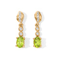 D'Joy Peridot Arizona, Weißer Zirkon Ohrringe 925 Silber 750 Vergoldet ca. 1,19 ct.